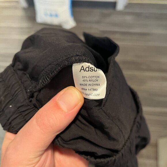 Adsum Men's jet black flat front Jogger Pants Medium M 28 x 29 EUC - Picture 2 of 4